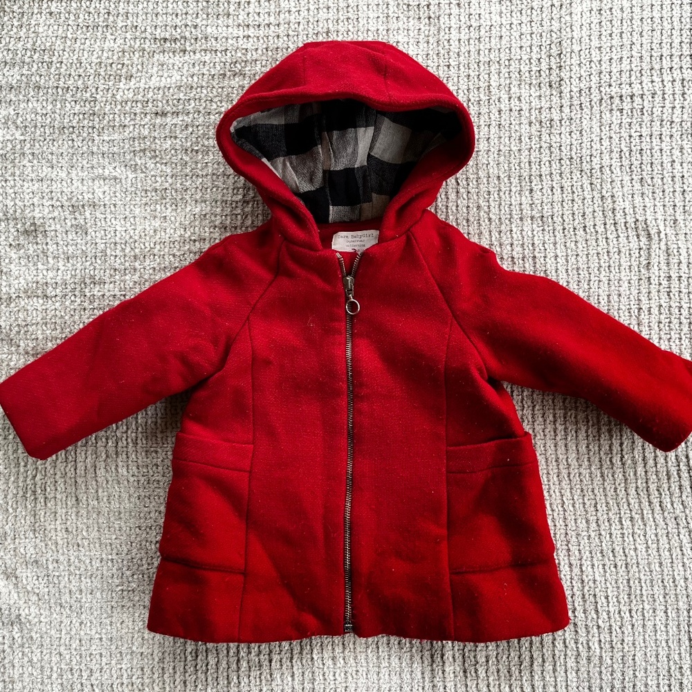 Adorable Red Coat (Zara Baby) 18/24 months